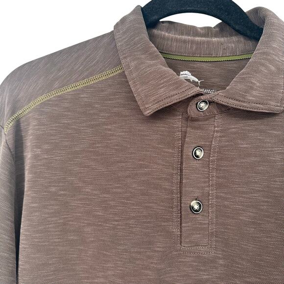 Tommy Bahama Brown Short Sleeve Polo Shirt Men’s Size Large - Picture 3 of 8
